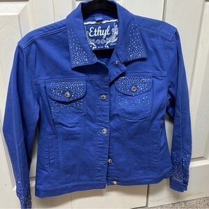 Ethyl Blue/Purple Studded Denim Jacket